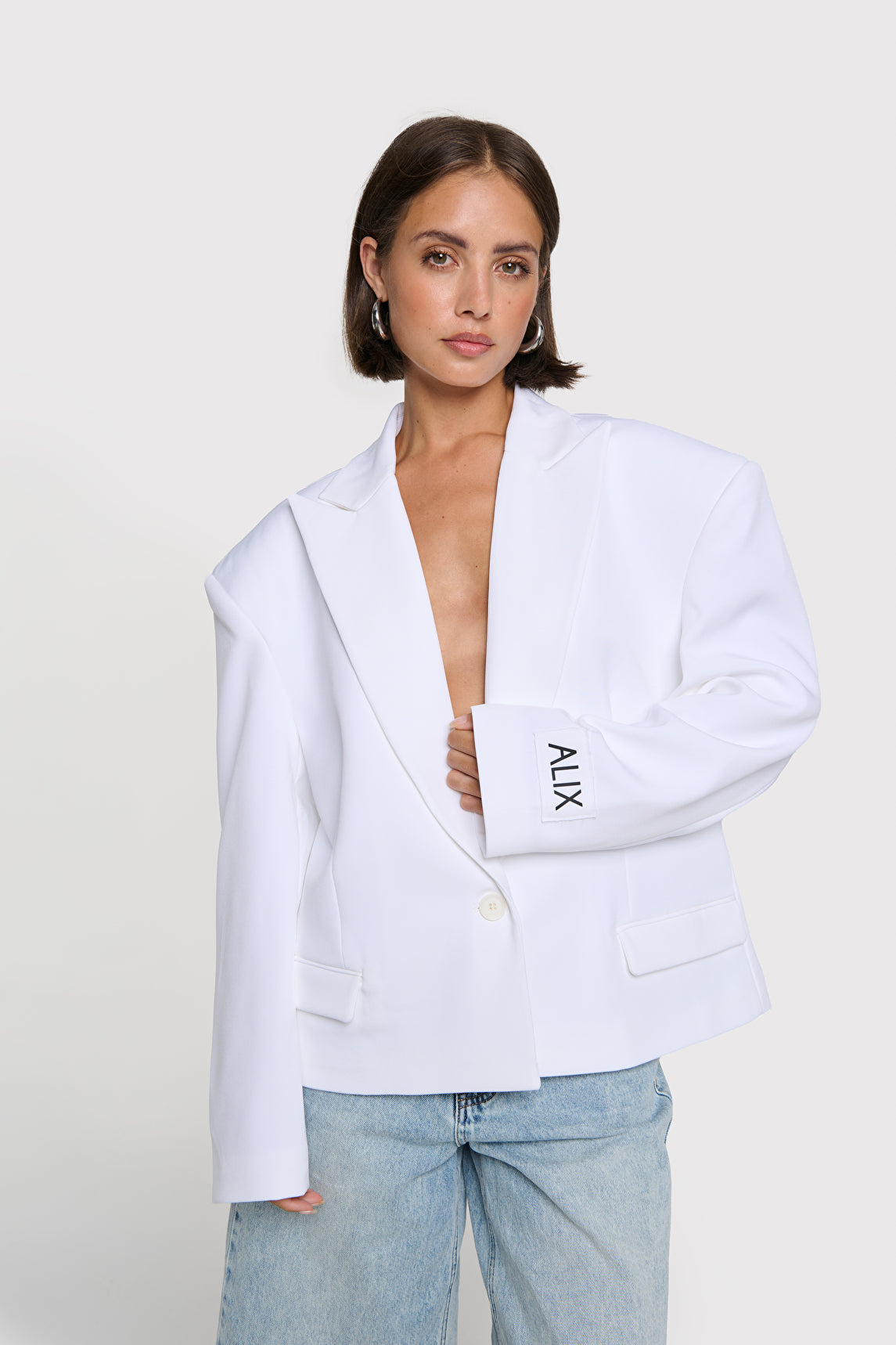 Oversized twill blazer - Alix The Label