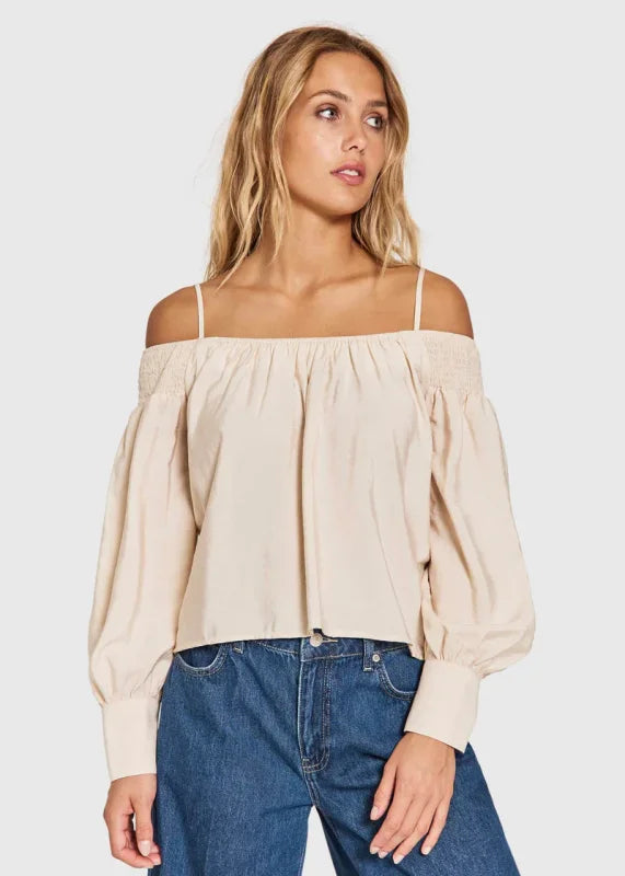 Alyssa off shoulder top NORR - Hele flowy schoudertop met