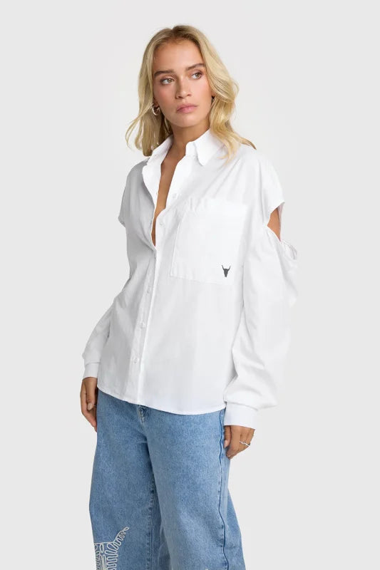 Cut out poplin blouse - ALIX The Label - Blouses