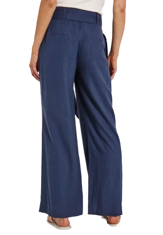 Esma wide pants navy - Broeken