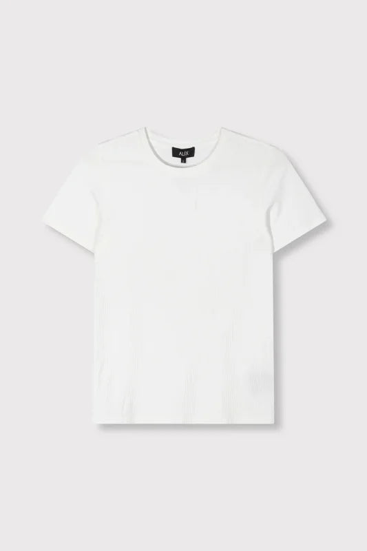 Fitted rib t-shirt white - Alix The Label - T-shirts