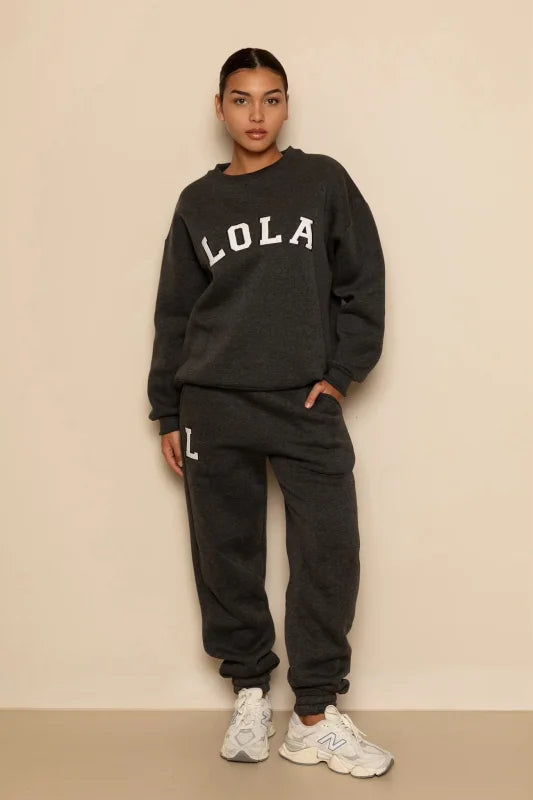 Milla pants dark grey - The Lola Club Broeken