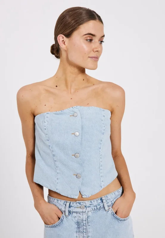 Ninni tube denim top - NORR Tops