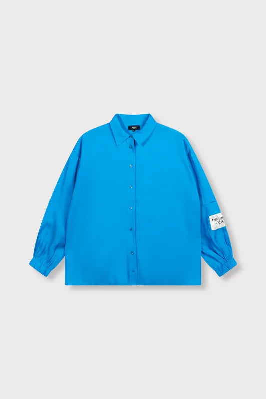 Shiny satin blouse blue - ALIX the label Blouses