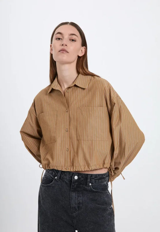 Travis shirt khaki stripe - Blouses